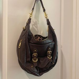 Jessica Simpson Brown Purse EUC Leopard Lining